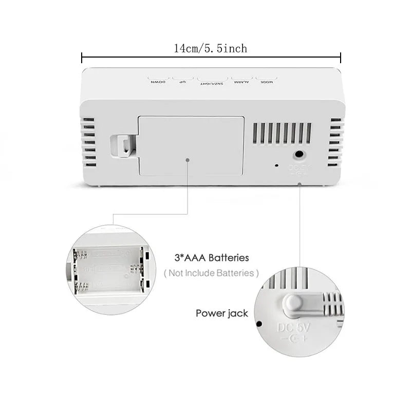 Digital Alarm Clock LED Electronic Desktop